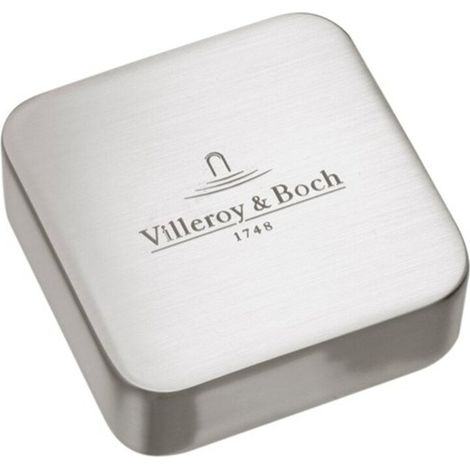 Villeroy & Boch Abdeckkappe eckig, für Doppeldrehgriff, Edelstahl gebürstet (1/2)