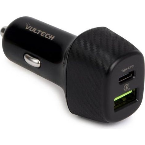 Vultech CA-3QP cargador de dispositivo móvil Universal Negro Encendedor de cigarrillos Carga rápida Auto