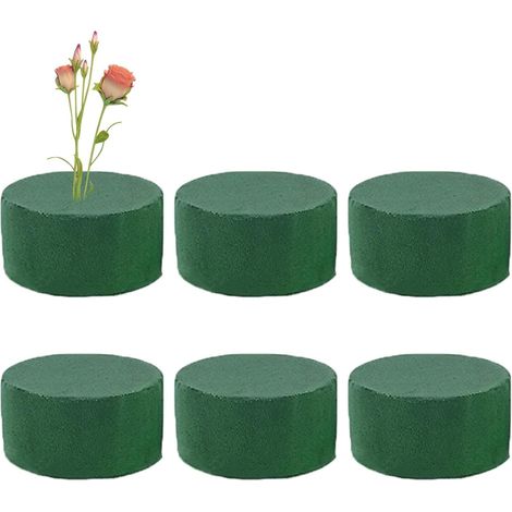 Mousse Florale Ronde - 6 Pièces - Verte - Pour Bouquet Et Mariage (1/5)