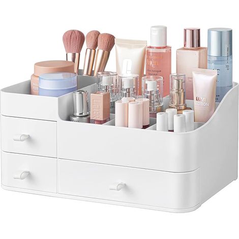 Kosmetik-Organizer mit Schubladen, großem Fassungsvermögen, für den Schminktisch, das Badezimmer oder den Schreibtisch im Schlafzimmer. Ideal für Hautpflegeprodukte, Pinsel, Lidschatten, Lotionen, Lip (1/5)