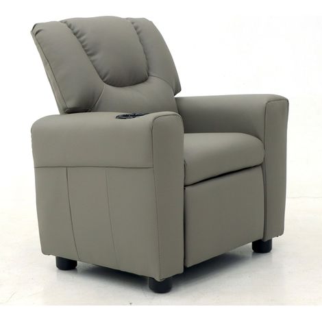Fauteuil de relaxation manuel pour enfant 61x42x65 cm en PU gris