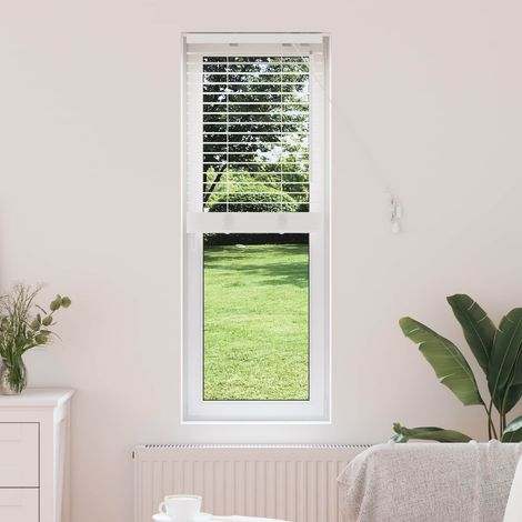 vidaXL Store Vénitien Blanc 40 x 130 cm 35 mm Bois de paulownia massif