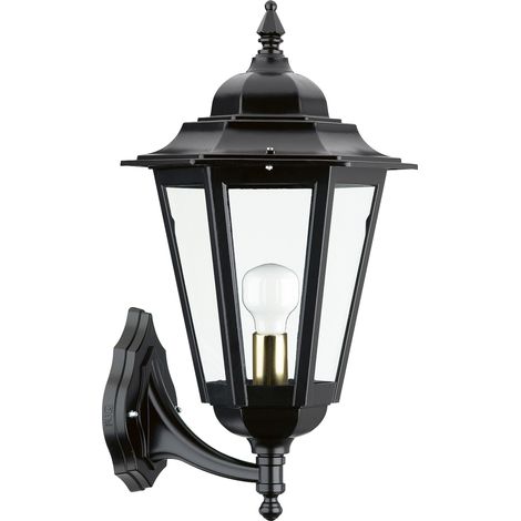 Aplique de pared clásico ELITE 6 mediano E27 42 W IP44 Cristal transparente Negro (1/2)