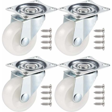 SABIR 4PCS Roulettes Pivotantes, PU Roulette Charge Lourde en Caoutchouc pour Bricolage, Roulettes pour Meubles avec Tête Pivotante à Doble Roulements à Billes avec Vis (Hauteur 50mm/2pouce) (1/5)
