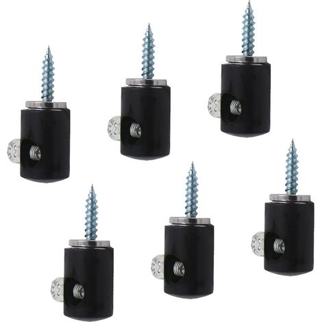 Gancho para lámpara de araña, 6 ganchos colgantes para cables de lámparas de techo (negro) (1/5)