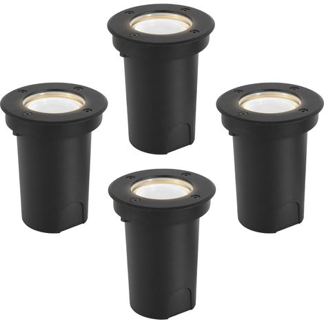 Jopassy 4x 3W Luci sotterranee Orientabile lampada LED Bianco neutro - Nero Alloggiamento, sotterranea per giardino, illuminazione esterna (1/5)