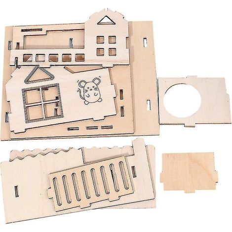 1 Stück Hamsterhütte aus Holz