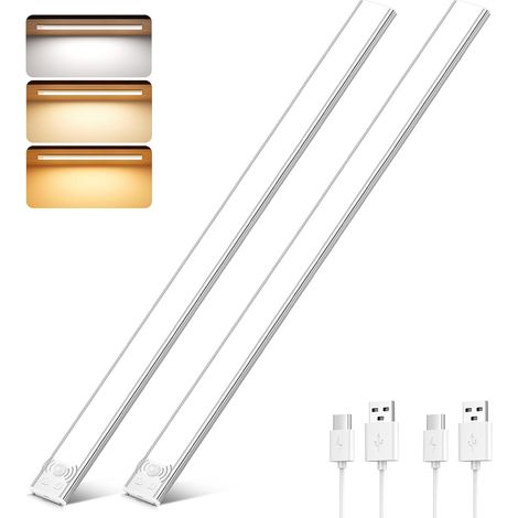 Lampe Placard, 30000K/4000K/6500K Dimmable Eclairage LED Rechargeable USB Interieur Placard Sans Fil, Magnétique Lampe Led Detecteur Mouvement, Lumière Led pour Armoire Escalier Cuisine Couloir (1/5)