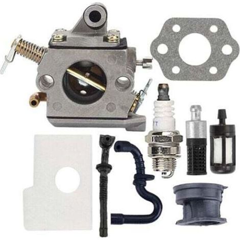 C1Q S57A Carburateur pour Tronçonneuses Stihl 017 018 MS 170 180 C MS170 MS180 MS170C MS180C avec bougie, filtre à essence, joint de carburateur (1/4)
