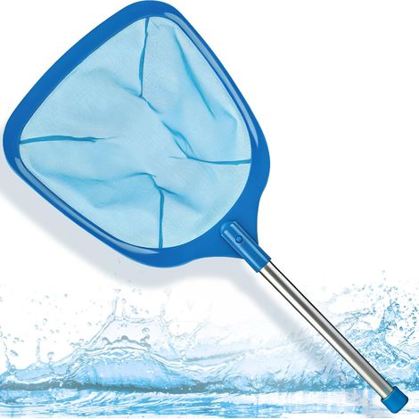 Épuisette pour Piscine et Spa - Manche Aluminium 12 Pouces - Maille Bleue 11x25 Pouces - Profondeur 6 Pouces (1/5)