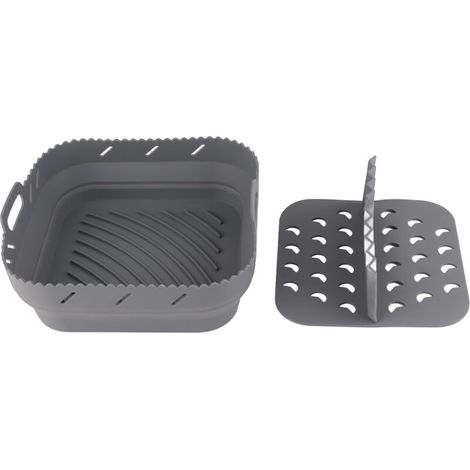 Square Air Fryer Silicone Baking Pan with Silicone Mat Air Fryer Pan (1/5)