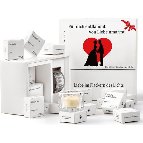 Bougies parfumées coffret cadeau 12 pièces cire de soja avec message d'amour (1/5)