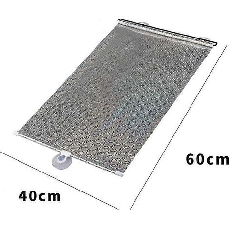 Pare-soleil de voiture, rideau pare-soleil rétractable et pliable pour vitres avant, arrière et latérales, protection UV, argenté, 40 x 60 cm (1/5)