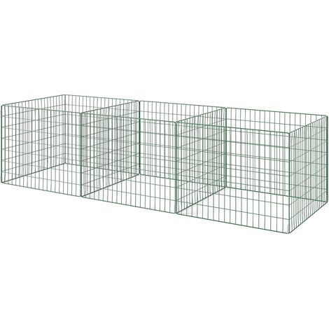 Composteur rapide acier 1680 L 3 pièces vert 270 x 90 x 70 cm (1/5)