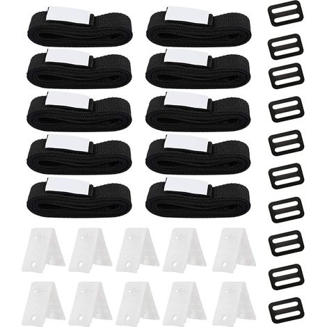 Lntyq Kit de Fixation pour Bâche Solaire de Piscine, Kit de Sangles de Couverture Solaire pour Piscine Universelles - Comprend 10 Sangles de Bobine et 10 Boucles (10 Ensembles)
