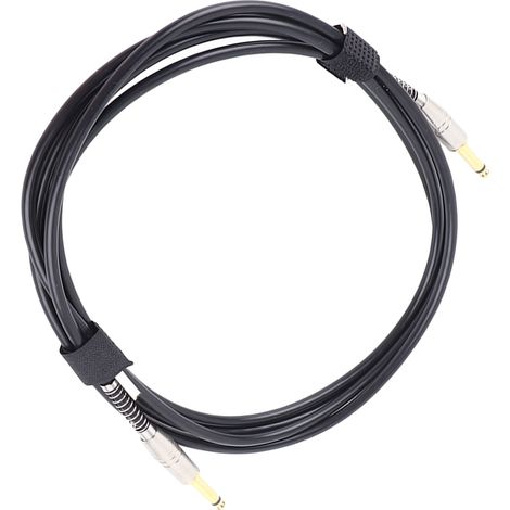 6,35-mm-Klinkenkabel für Gitarrenpedale, geräuschisoliert, flexibel, asymmetrisch, 3 Meter, schwarz (1/5)