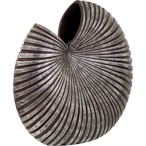 Jarrón de poliresina plata 46x20x41
