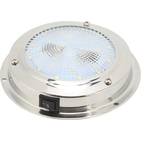 Plafonnier LED marin 1 unité Acier inoxydable 316 Étanchéité IP65 2 W Pour bateaux et camping-cars Blanc 107 mm (1/5)