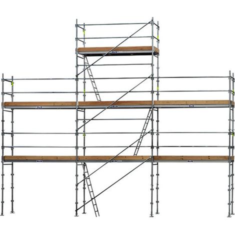 Ponteggio 68m² - Struttura + Piani + Fermapiedi - Versione Aste - DUO68-PI-SPP