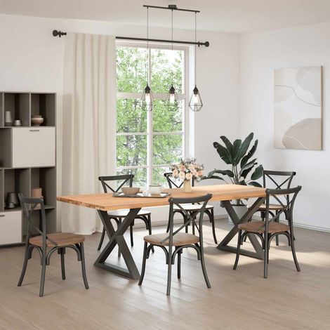 vidaXL Dining Table Legs 2 pcs Anthracite 90x(72-73,3) cm Steel (1/5)