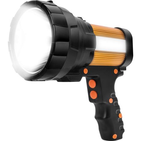 Lampe Torche LED Rechargeable Puissante 6500K 10000mAh – Projecteur Camping Ultra Lumineux, Portable, Étanche IPX4, Idéal pour Pêche de Nuit, Randonnée, Urgence, Chasse