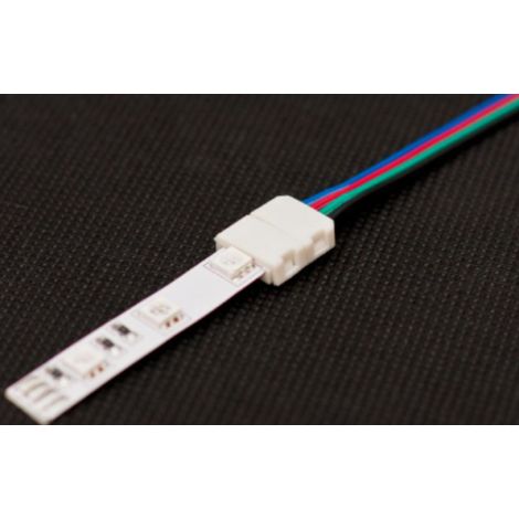 CLICK-10A-RGB: connettore su un solo lato per striscia LED RGB da 10 mm con cavo