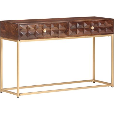 vidaXL Tavolo Consolle 122x36x75 cm in Legno Massello di Mango (1/5)