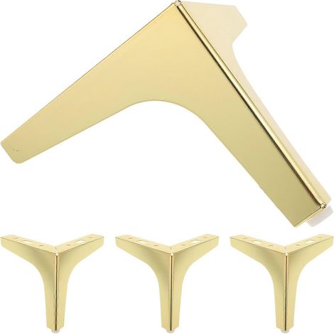 Ensemble de pieds de meubles - Pieds triangulaires pour armoire - Support robuste pour meubles, 13 x 13 cm, doré, 4 pièces (1/5)
