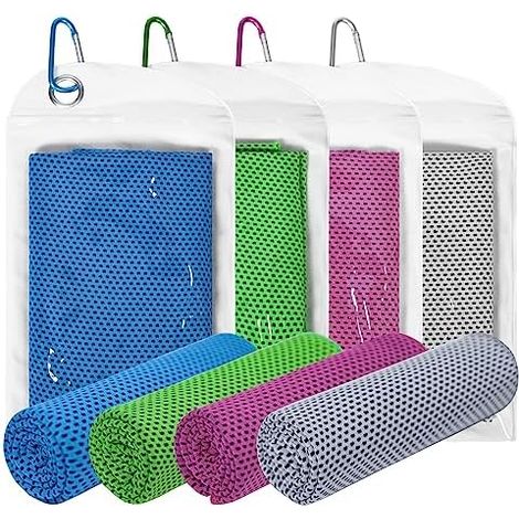 Yoimira Kühltuch 4er Set,Cooling Towel für Sport & Fitness,kühltücher sporthandtuch microfaser,kühlhandtuch cool Towel für Laufen Yoga Golf Tennis Camping Reisen (1/5)