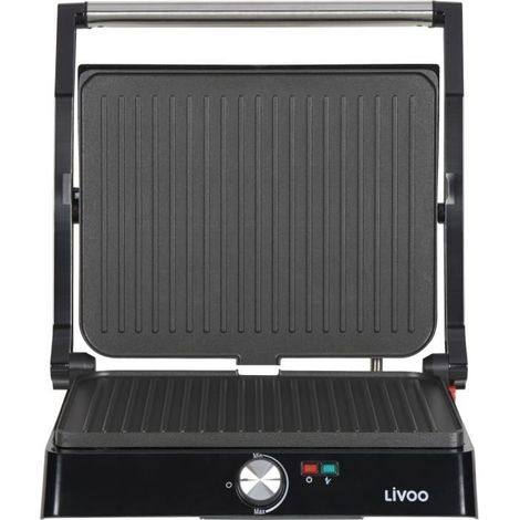 Grillfleisch und Panini - LIVOO - DOC223 - 2200W - 2 Platten - Antihaftbeschichtet - Kochfläche von 29 x 23 cm - Kontrollleuchten (1/4)