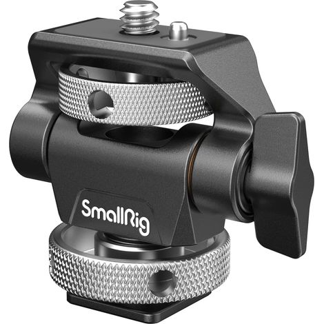 Support de Moniteur avec Cold Shoe, Réglable Pivotant à 360° et Inclinable à 180° avec Goupilles de Positionnement Rebondissantes pour Moniteurs 5" et 7" - 2905B (1/5)