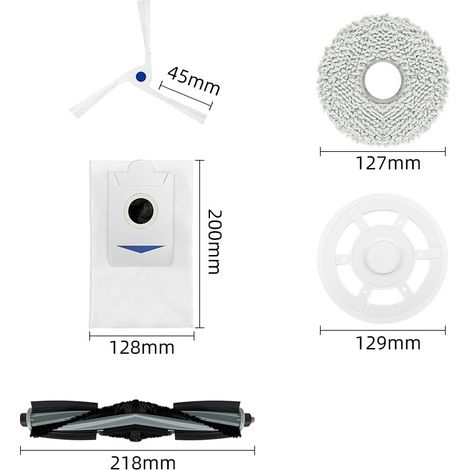 Adecuado para aspiradoras robot Ecovacs, accesorios para X2 OMNI/COMBO, cepillo giratorio/cepillo lateral/filtro/mopa/bolsa para el polvo (1/5)
