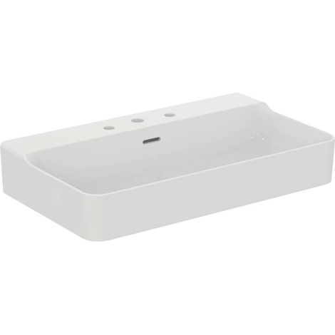 Lavabo CONCA 800x450x165mm bianco 3 fori rubinetteria, con troppopieno IDEAL STANDARD (1/5)
