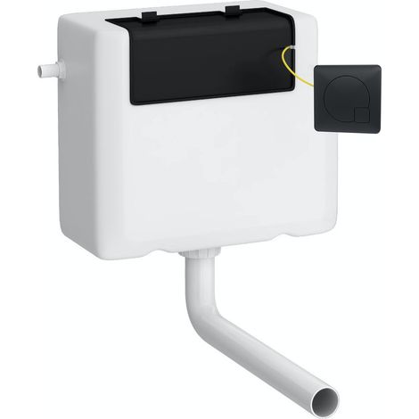 Nuie Concealed Cistern and Matt Black Square Dual Flush Plate - XTY8M02 (1/3)