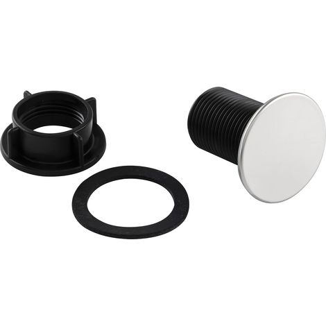 Bohrloch-Abdeckung Bohrlochabdeckung für nicht benötigte Bohrlöcher in Edelstahl-Spülen, Edelstahl-Oberteil, universell verwendbar, Kunststoff, ø 43 mm, 1 Stk