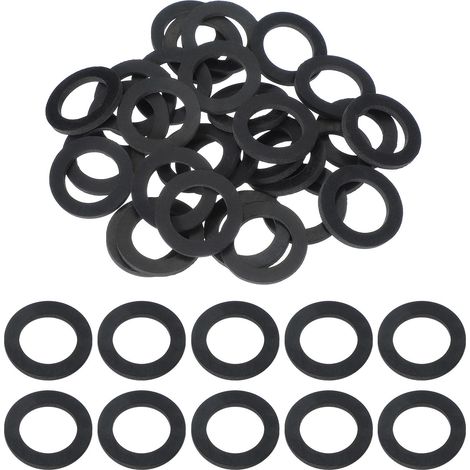 20 Pcs M25 Rondelles Plates En Caoutchouc 25mm ID 38mm OD 3.5mm Épaisseur Grommets Joint En Plastique Attache D'étanchéité Espaceur Anneau De Joint Pour Tuyau D'eau, Noir (1/5)