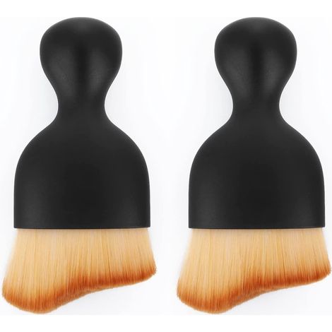 lot De 2 Brosses Souples De Nettoyage Pour Intrieur De Voiture (noires) Sans Rayures, Brosse De Nettoyage De Voiture Poils Doux, Brosse Pousset (1/5)