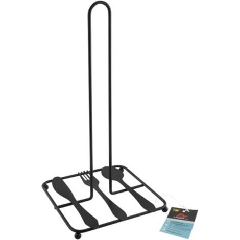 Portarrollos Metal Negro 15x15x29cm