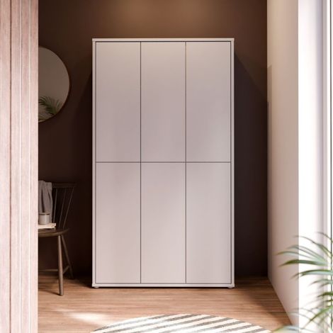 Armario multiusos 6 puertas 109x35x192 color gris claro Medea (1/5)