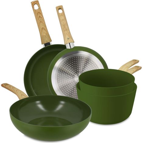 Batterie de cuisine 5 pièces en aluminium, COLORAMA