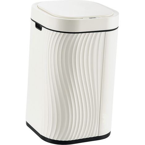 Poubelle à capteur intelligent avec couvercle, anti-odeur, interrupteur automatique, poubelle pour maison, salle de bains, cuisine, hôtel (1/5)