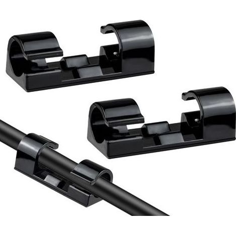Lot de 50 Clips de Gestion de Câbles Auto-Adhésifs, Organisateurs de Câbles, Clips de Fil Collants, Support de Cordon pour TV, PC, Ordinateur Portabl (1/5)