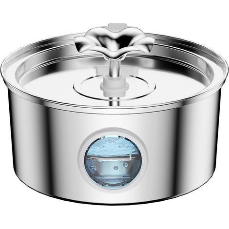 Stainless Steel Cat Water Fountain: Cat Water Fountain - 3.2L Cat Water Fountain - Cat Water Dispenser - Dog Water Fountain with Window (1/5)