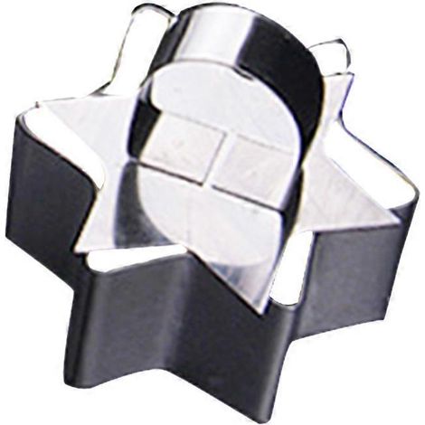 Moules en acier inoxydable à faire soi-même : moules à gâteaux, biscuits, fruits et légumes, moule à sushis avec poussoir (étoile à six branches).-8.20X8.20X4.00CM-Silver (1/2)