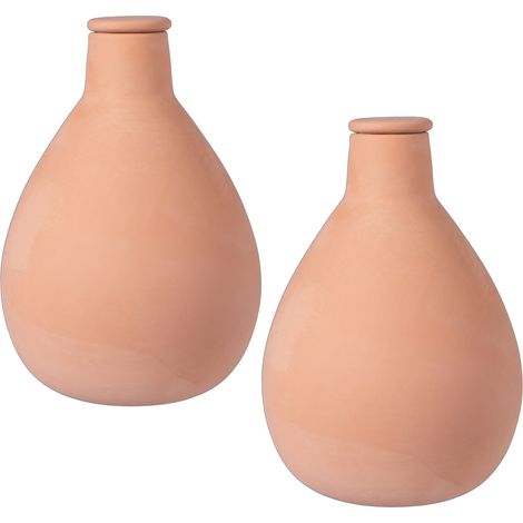 Relaxdays Ollas, lot de 2, 1 L, terre cuite, arrosage racinaire, économie d'eau, potager surélevé et serre (1/5)