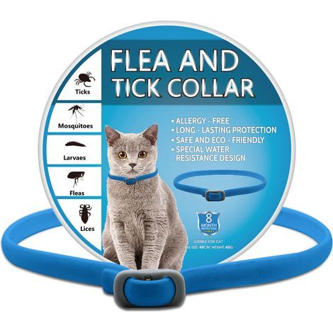 Lot de 2 colliers anti-puces et tiques à base d’huiles essentielles végétales – 38 cm – Protection 1 mois – Chien et chat – 10 couleurs disponibles