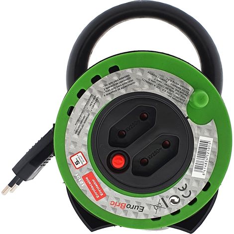 Enrollacables 2 Tomas 10A cable 5m H05VVH2-F 2x1