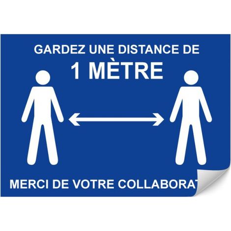 Panneau Garder une distance de 1 mètre - Adhésif A4 - 4610061