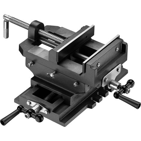 Máquina tornillo banco 2Ejes 150mm Tornillo banco Mesa cruz Banco trabajo Taller Perforación Fresado (1/5)