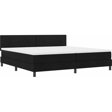Maison Exclusive - Letto a molle con strisce LED Nero 200 x 200 cm Tessuto (1/5)